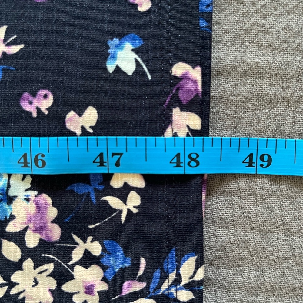 J. Jill navy blue floral print rayon/spandex knit maxi dress 2X or 3X NWT - Picture 6 of 14